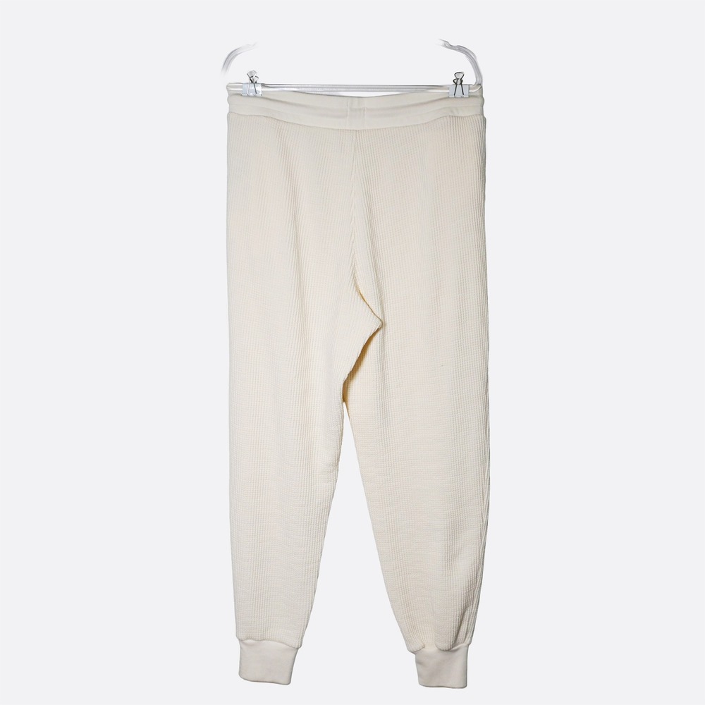 GAP Waffle Knit Joggers Cream Tall M High Waisted Textured Lounge Pants Pastel - Picture 3 of 9